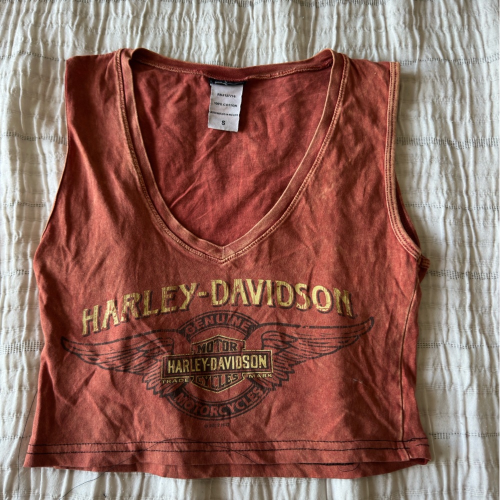 Harley-Davidson Rust Tank Top with Gold Logo